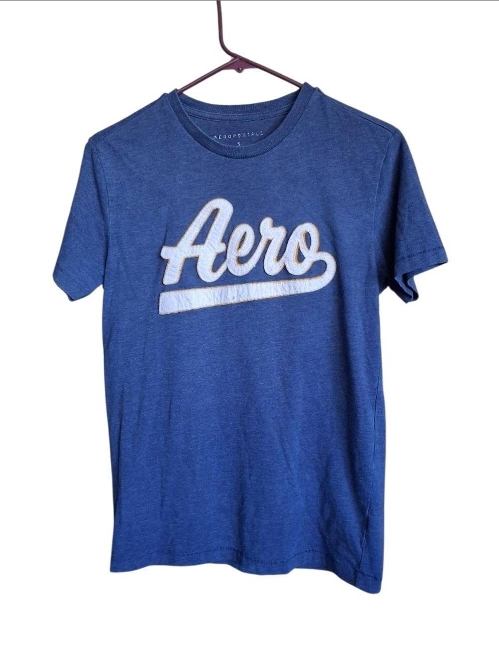 Aeropostale Blue Graphic 'Aero' Crew Neck Tee